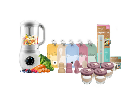 Automatic Baby Food Maker, Steriliser & Warmer Bundle Dusty Rose Sand UK