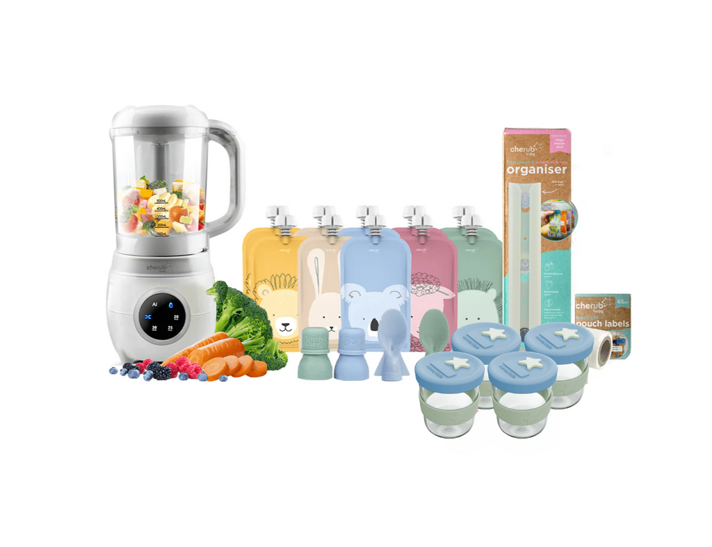 Automatic Baby Food Maker, Steriliser & Warmer Bundle Cerulean Sage UK