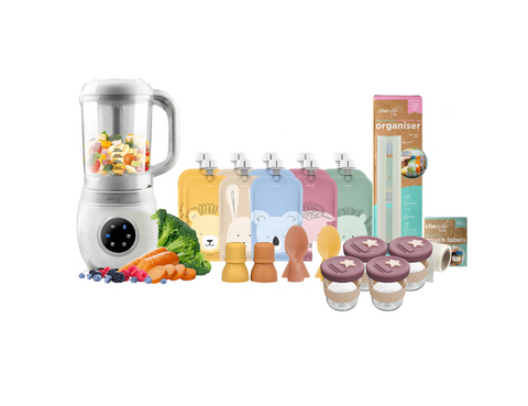 Automatic Baby Food Maker, Steriliser & Warmer Bundle Caramel Mimosa UK